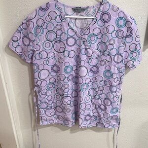 Cherokee Lavender Circle Print Women's Blouse